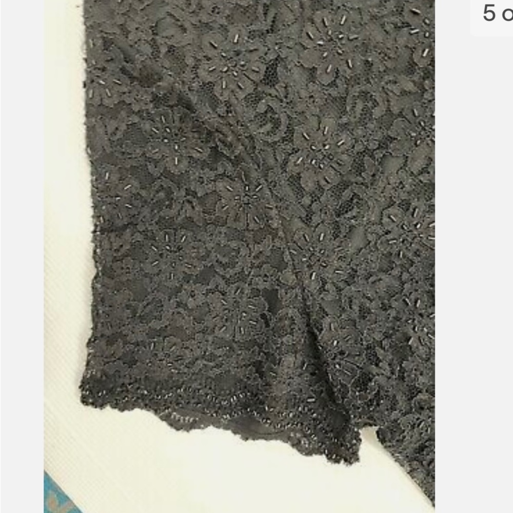 Designer Studio 1940 Short Sleeve Black Lace & Beaded Lined Size 18W. - Picture 4 of 5